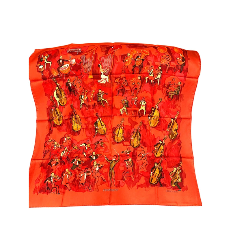 HERMES Carré 90 Scarf, Red Tone, With Tag