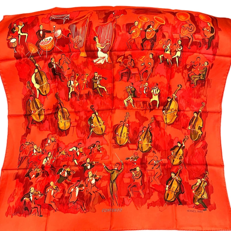 HERMES Carré 90 Scarf, Red Tone, With Tag