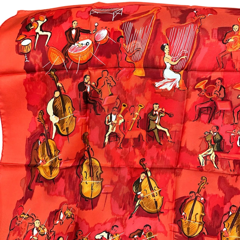 HERMES Carré 90 Scarf, Red Tone, With Tag