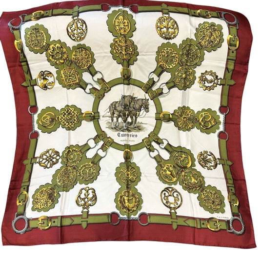 HERMES Carré 90 Scarf, Khaki Tone, with Tag