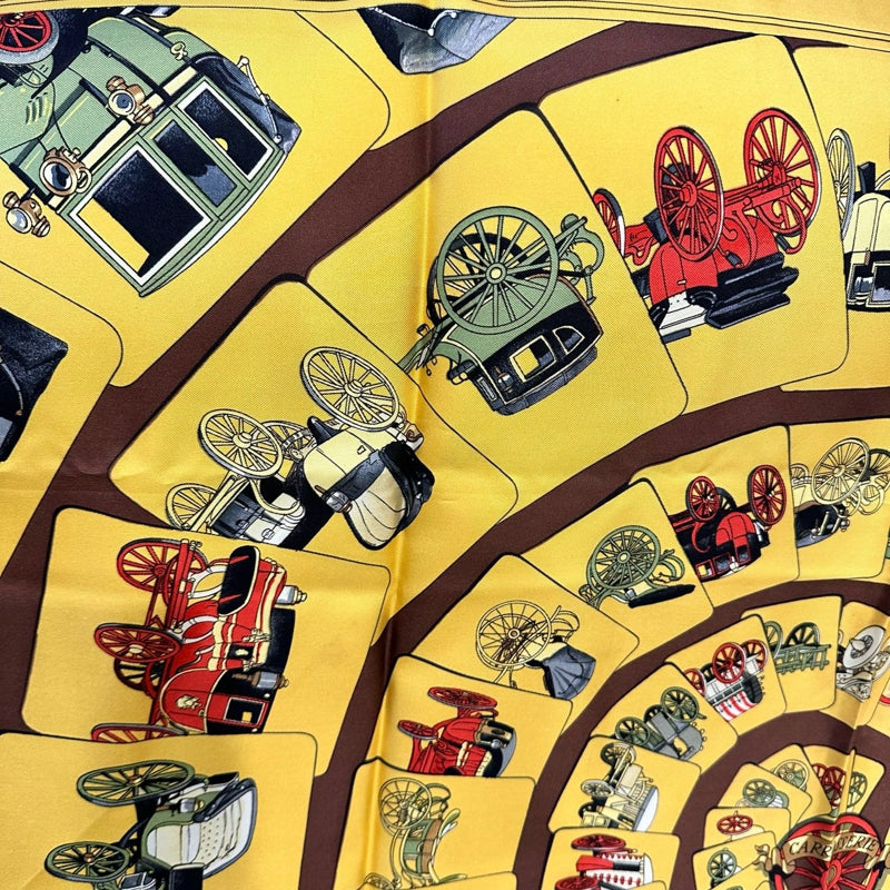 HERMES Carre 90 Silk Scarf Yellow Stain