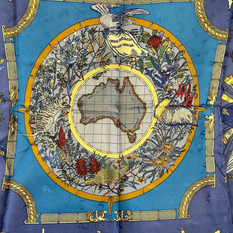 HERMES Scarf, Blue Tone, With Tag
