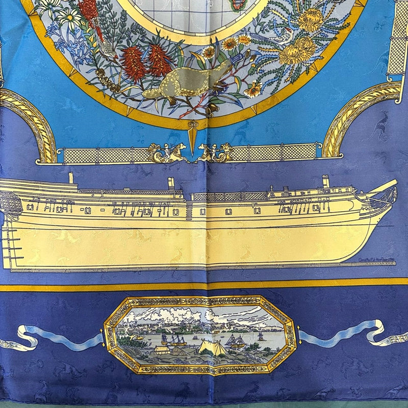 HERMES Scarf, Blue Tone, With Tag