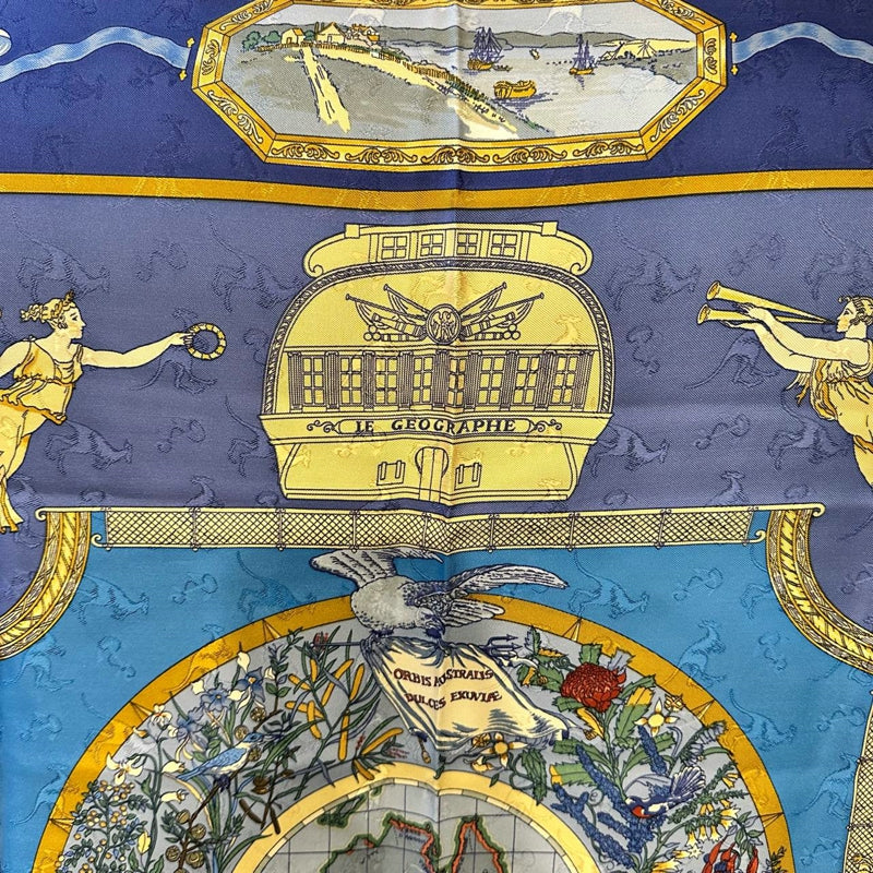 HERMES Scarf, Blue Tone, With Tag
