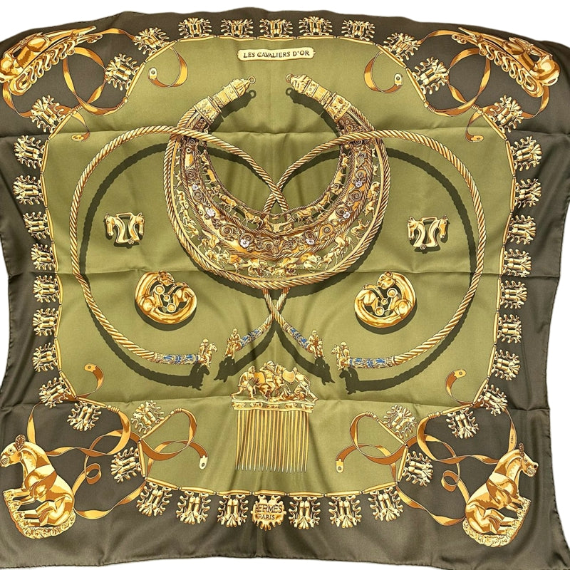 HERMES Carré 90, Khaki Tone, with box