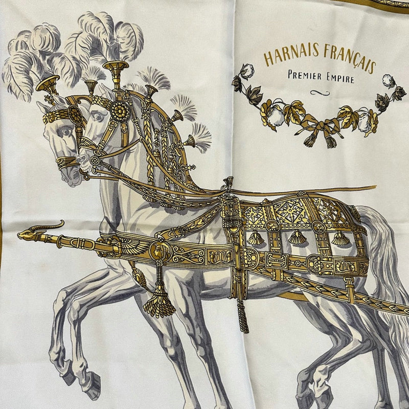 HERMES silk scarf, horse pattern, red, with tag