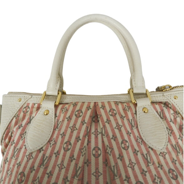 LOUIS VUITTON Monogram Mini Marina PM Handbag, Pink Denim with Stripes, with Shoulder Strap