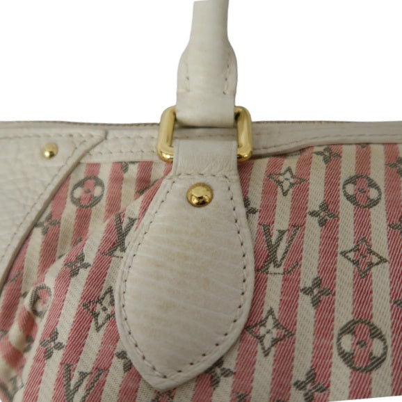 LOUIS VUITTON Monogram Mini Marina PM Handbag, Pink Denim with Stripes, with Shoulder Strap