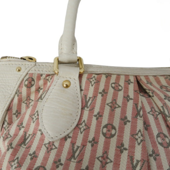 LOUIS VUITTON Monogram Mini Marina PM Handbag, Pink Denim with Stripes, with Shoulder Strap