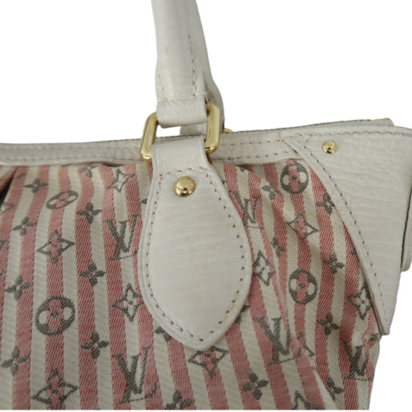 LOUIS VUITTON Monogram Mini Marina PM Handbag, Pink Denim with Stripes, with Shoulder Strap