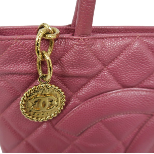 CHANEL Pink Reissue Tote Bag, Caviar Leather, Gold Hardware, with Guarantee Card and Dust Bag
