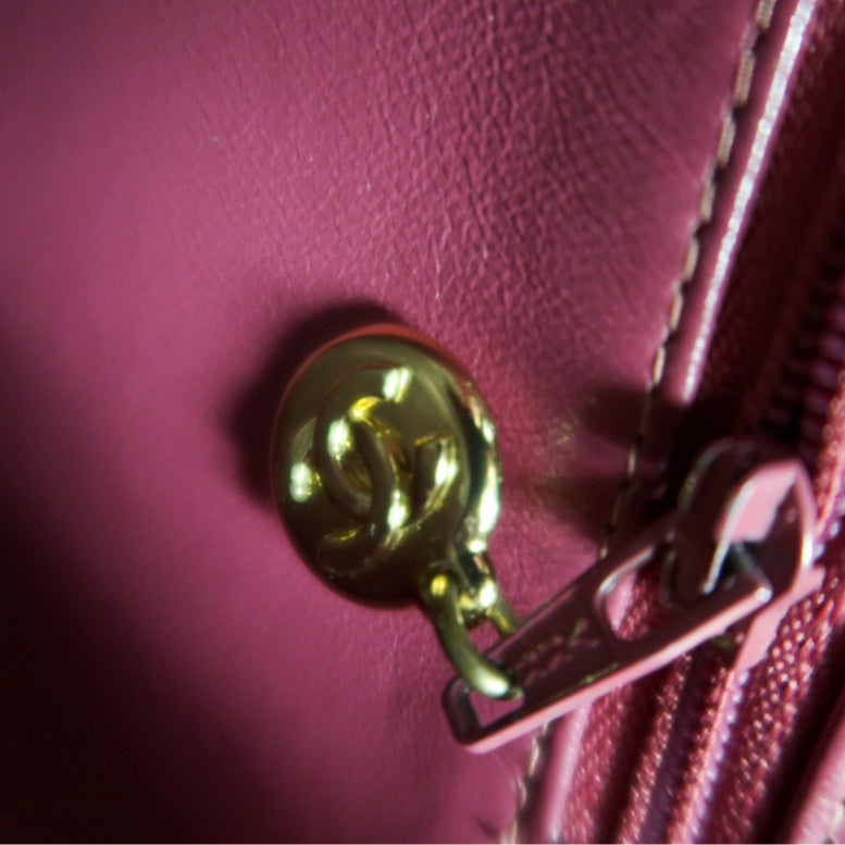 CHANEL Pink Reissue Tote Bag, Caviar Leather, Gold Hardware, with Guarantee Card and Dust Bag