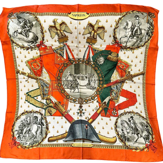 HERMES Carre 90 Silk Scarf Orange With Tag
