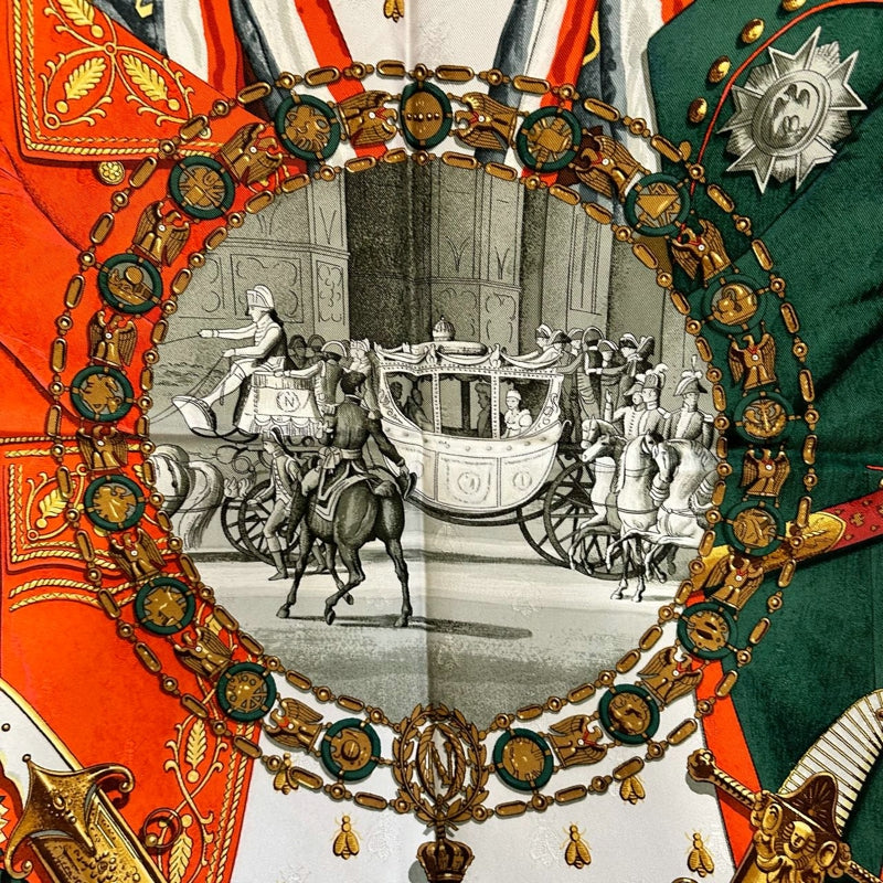 HERMES Carre 90 Silk Scarf Orange With Tag