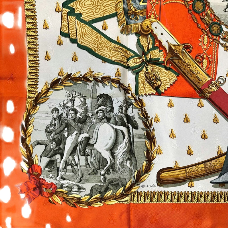 HERMES Carre 90 Silk Scarf Orange With Tag