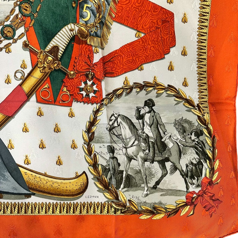 HERMES Carre 90 Silk Scarf Orange With Tag