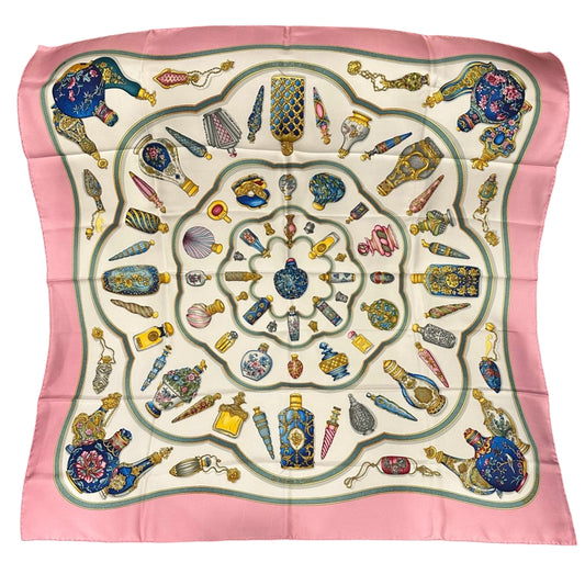 HERMES Carre 90 Silk Scarf, Pink Tone, with Tag