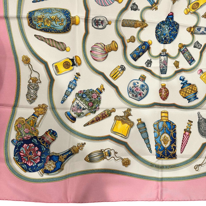 HERMES Carre 90 Silk Scarf, Pink Tone, with Tag