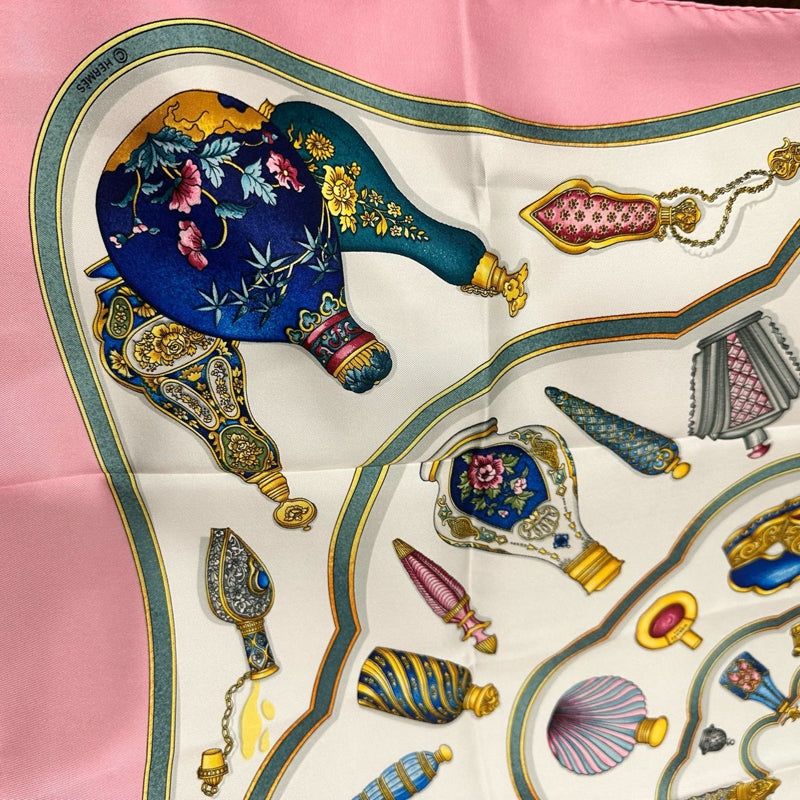 HERMES Carre 90 Silk Scarf, Pink Tone, with Tag