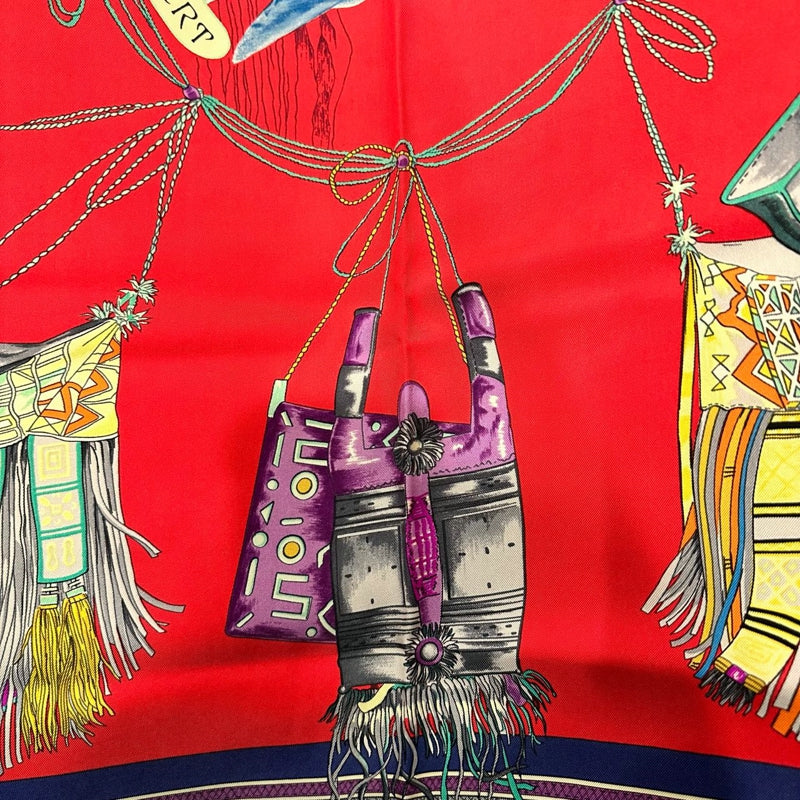 HERMES Scarf, Red Tone, With Tag