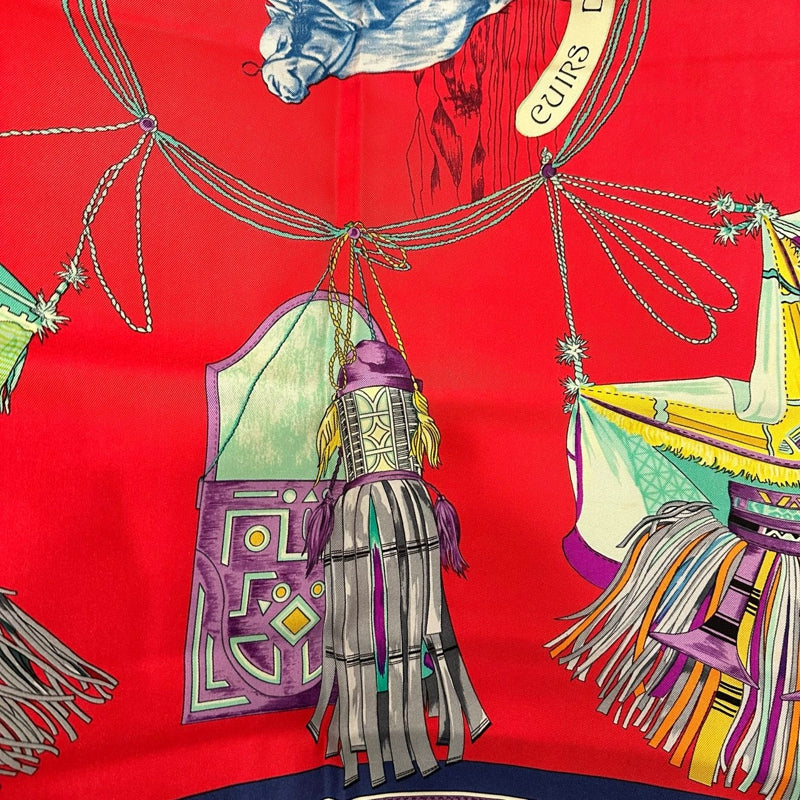 HERMES Scarf, Red Tone, With Tag