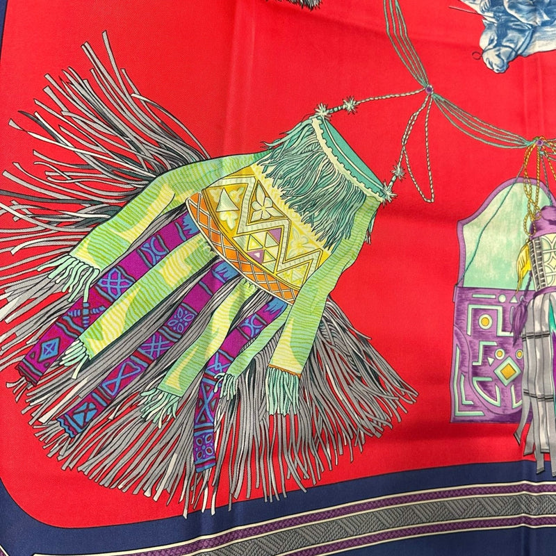 HERMES Scarf, Red Tone, With Tag
