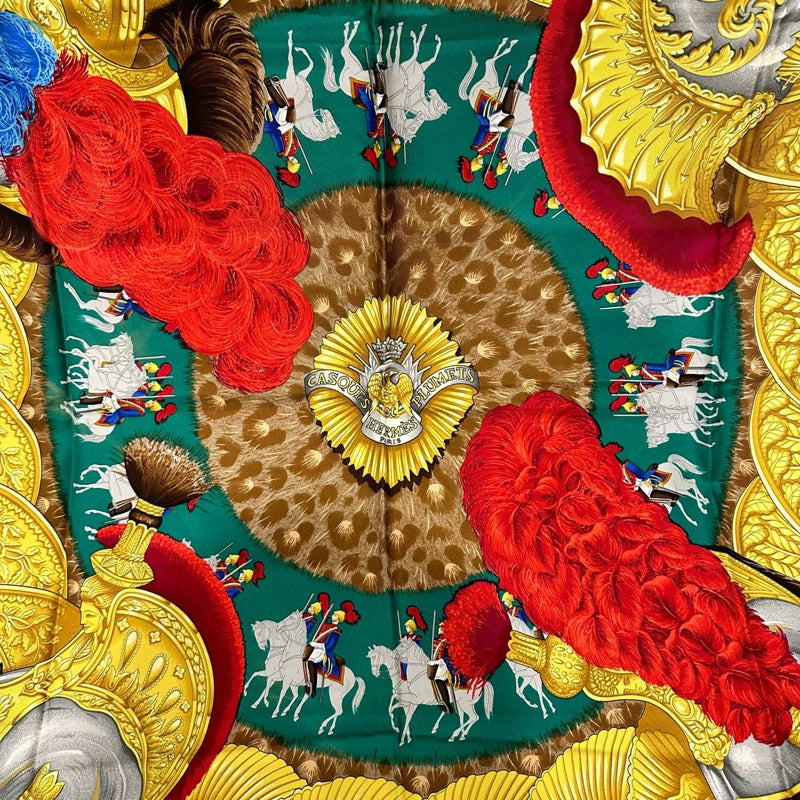 HERMES multicolor eagle pattern scarf, no care label