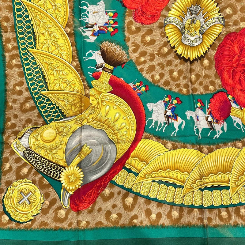 HERMES multicolor eagle pattern scarf, no care label