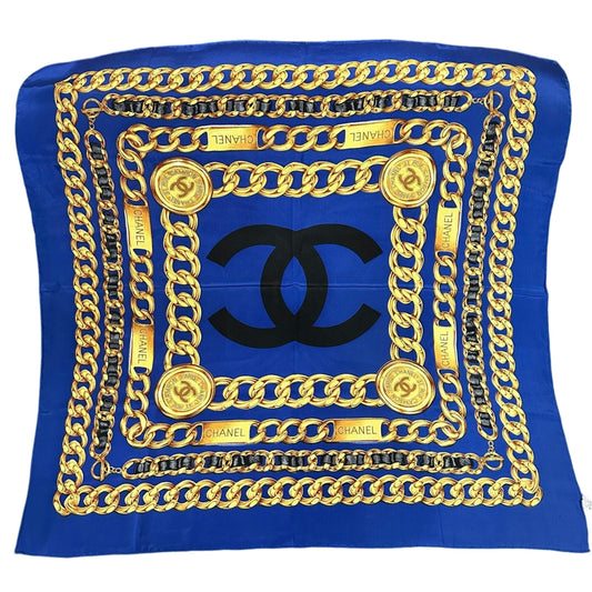 CHANEL Scarf, Blue Tone, with Tag