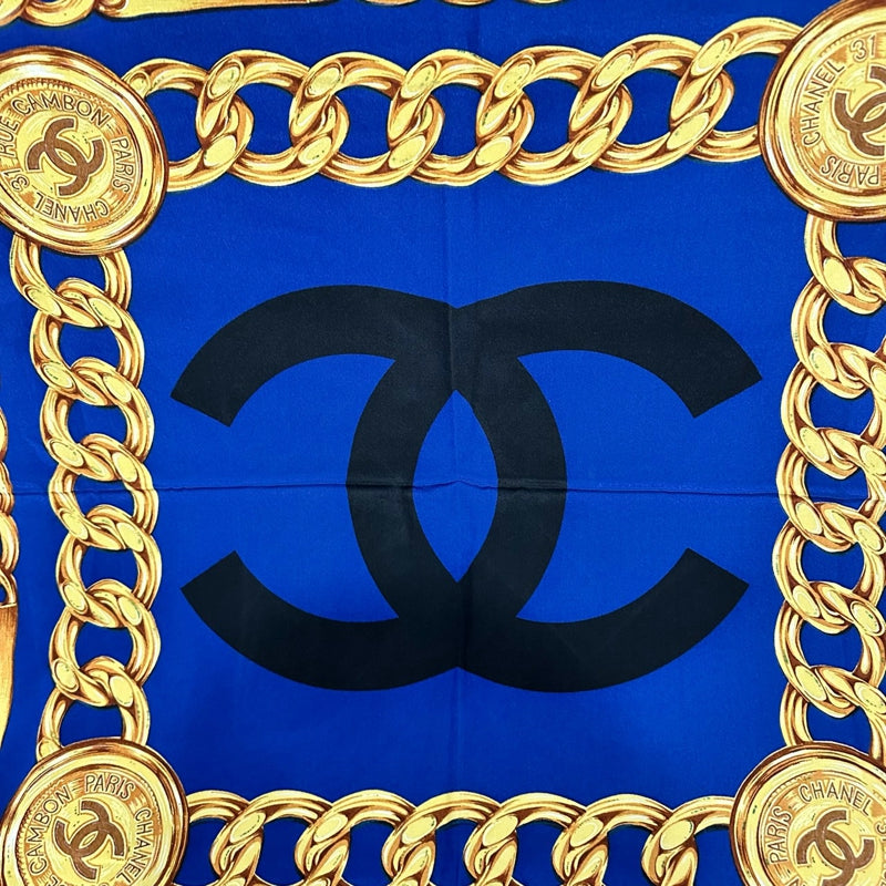 CHANEL Scarf, Blue Tone, with Tag
