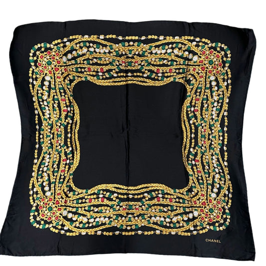 CHANEL Scarf, Black Tone, with Box