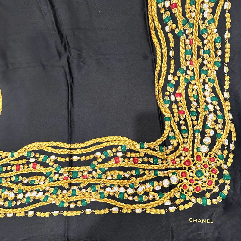 CHANEL Scarf, Black Tone, with Box