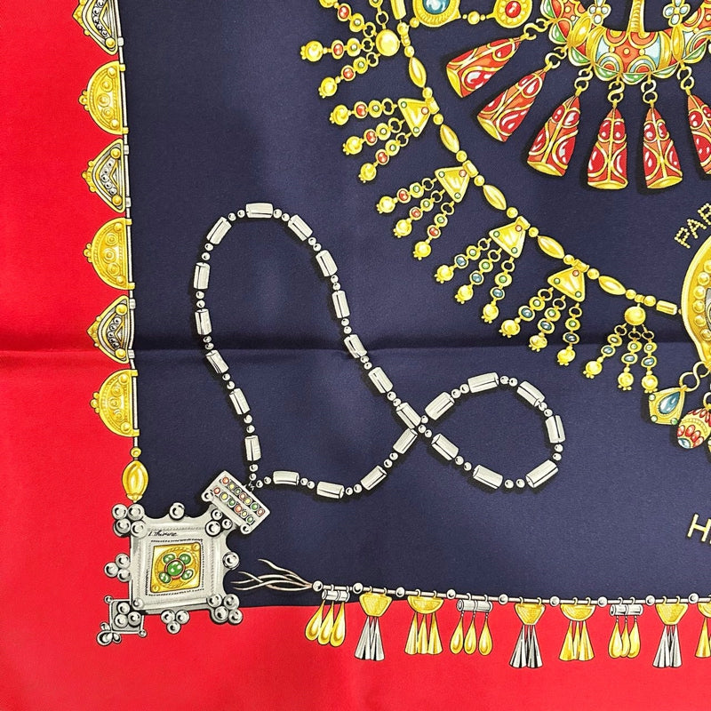 HERMES Carre 90 Silk Scarf Navy With Box