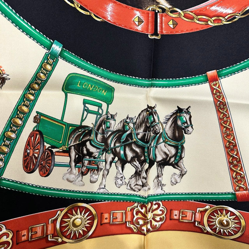 HERMES Carre 90 Silk Scarf Yellow With Box