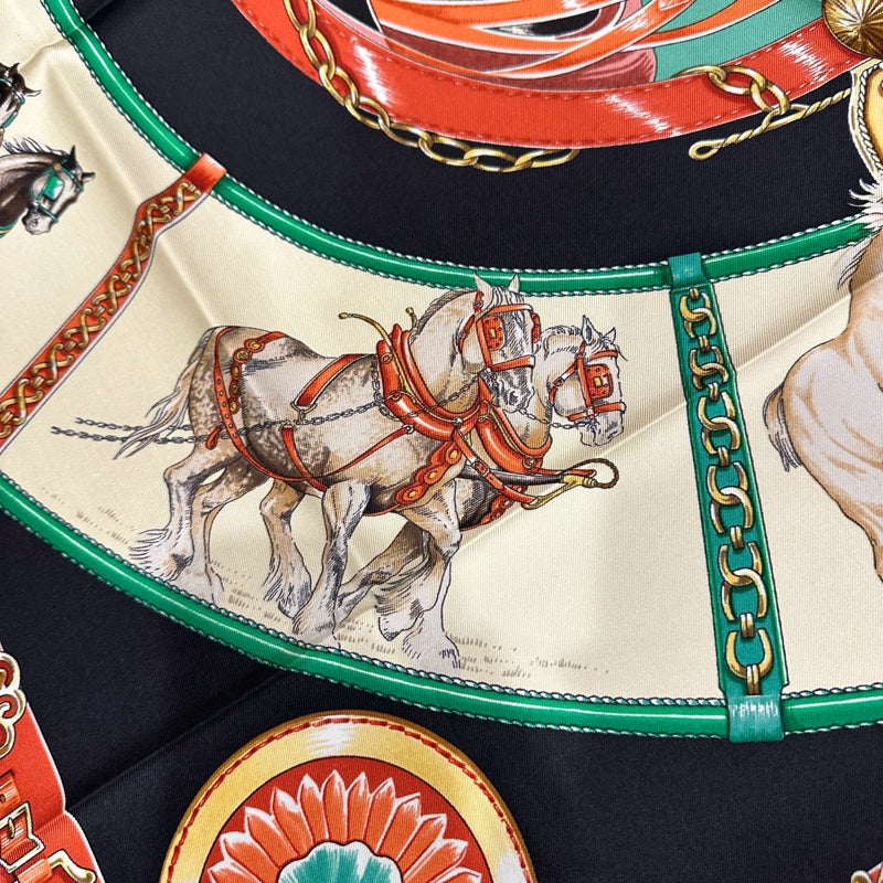 HERMES Carre 90 Silk Scarf Yellow With Box