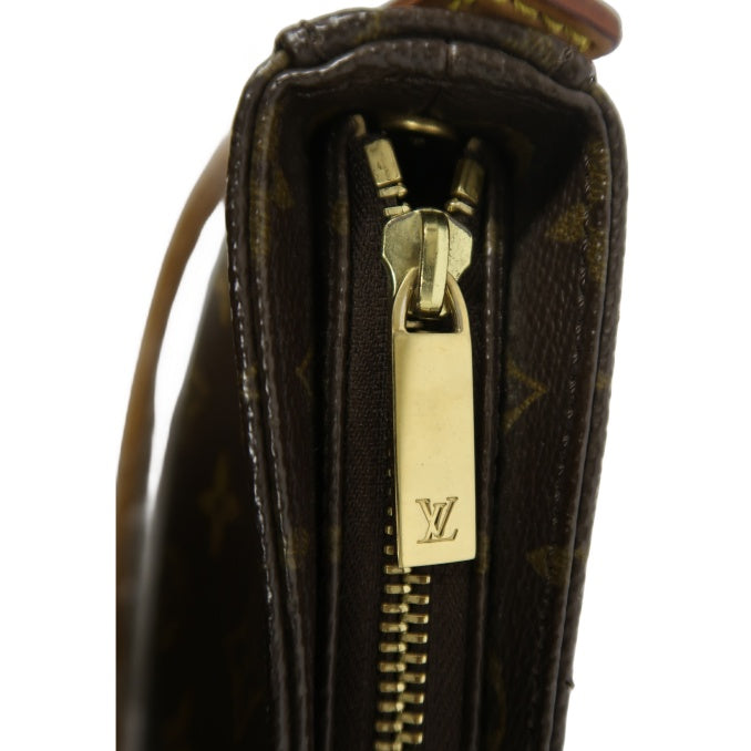 LOUIS VUITTON Monogram Looping MM Handbag, Brown, PVC-Coated Canvas