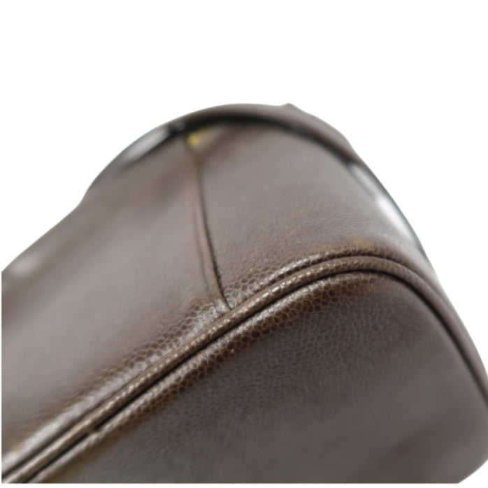 CHANEL Coco Mark Vanity Bag, Brown Caviar Leather, Gold Hardware, with Shoulder Strap & Guarantee Card