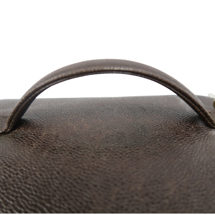 CHANEL Coco Mark Vanity Bag, Brown Caviar Leather, Gold Hardware, with Shoulder Strap & Guarantee Card