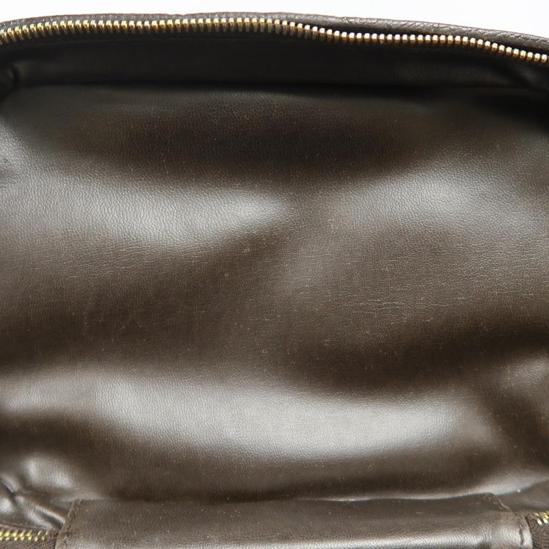 CHANEL Coco Mark Vanity Bag, Brown Caviar Leather, Gold Hardware, with Shoulder Strap & Guarantee Card
