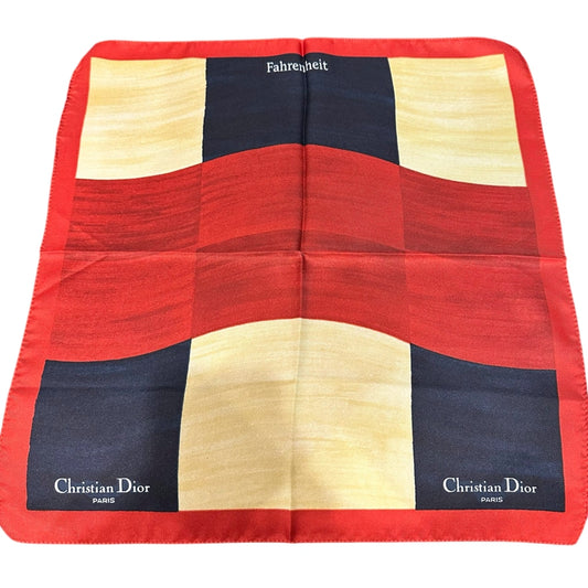 DIOR red, blue and white color-block scarf/handkerchief, no care label