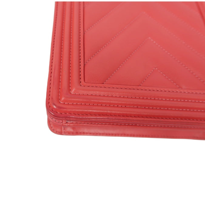 CHANEL Pink Boy Chain Shoulder Bag, Lambskin Leather, Gold Hardware
