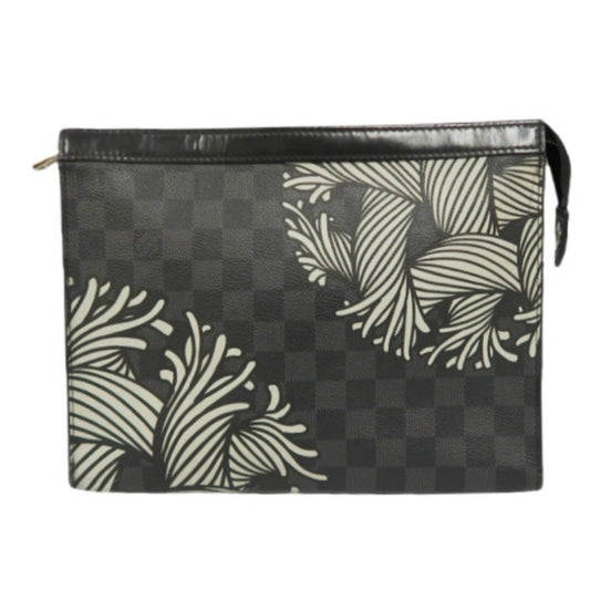 LOUIS VUITTON Pochette Jules Clutch Bag, Damier Graphite, PVC-Coated Canvas
