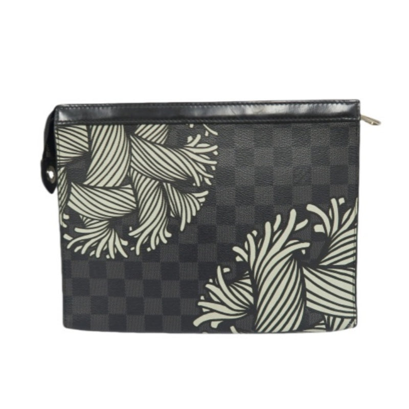 LOUIS VUITTON Pochette Jules Clutch Bag, Damier Graphite, PVC-Coated Canvas