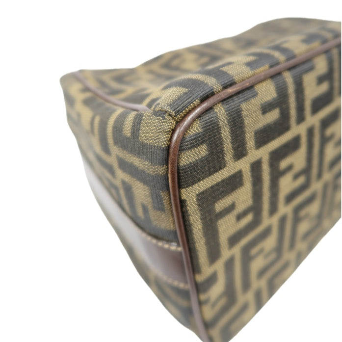 FENDI Brown Zucca Vanity Bag, Canvas Material, with 2 Crocheted Keys