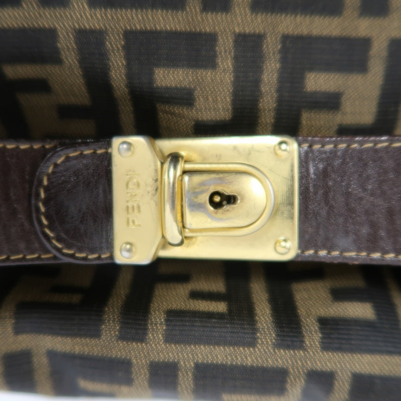 FENDI Brown Zucca Vanity Bag, Canvas Material, with 2 Crocheted Keys