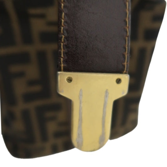 FENDI Brown Zucca Vanity Bag, Canvas Material, with 2 Crocheted Keys