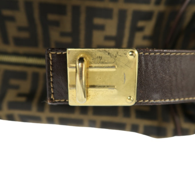 FENDI Brown Zucca Vanity Bag, Canvas Material, with 2 Crocheted Keys