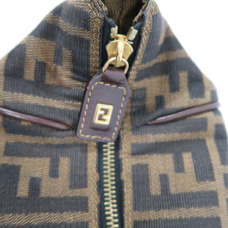 FENDI Brown Zucca Vanity Bag, Canvas Material, with 2 Crocheted Keys