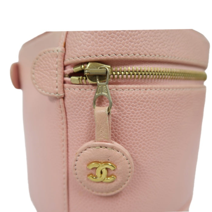 CHANEL Vanity Handbag, Pink, Caviar Leather