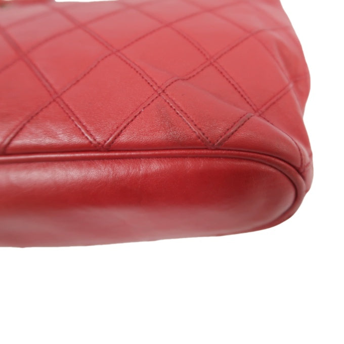 CHANEL Red Chain Shoulder Bag, Gold Hardware, with Guarantee Card